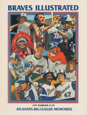 1977 Braves Illustrated Baseball Yearbook Cover Art Row One Brand